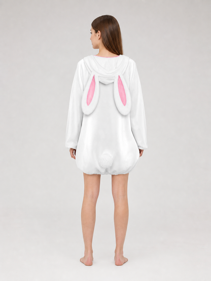 Rabbit Costume with Ears, Tail, and Pink Panel