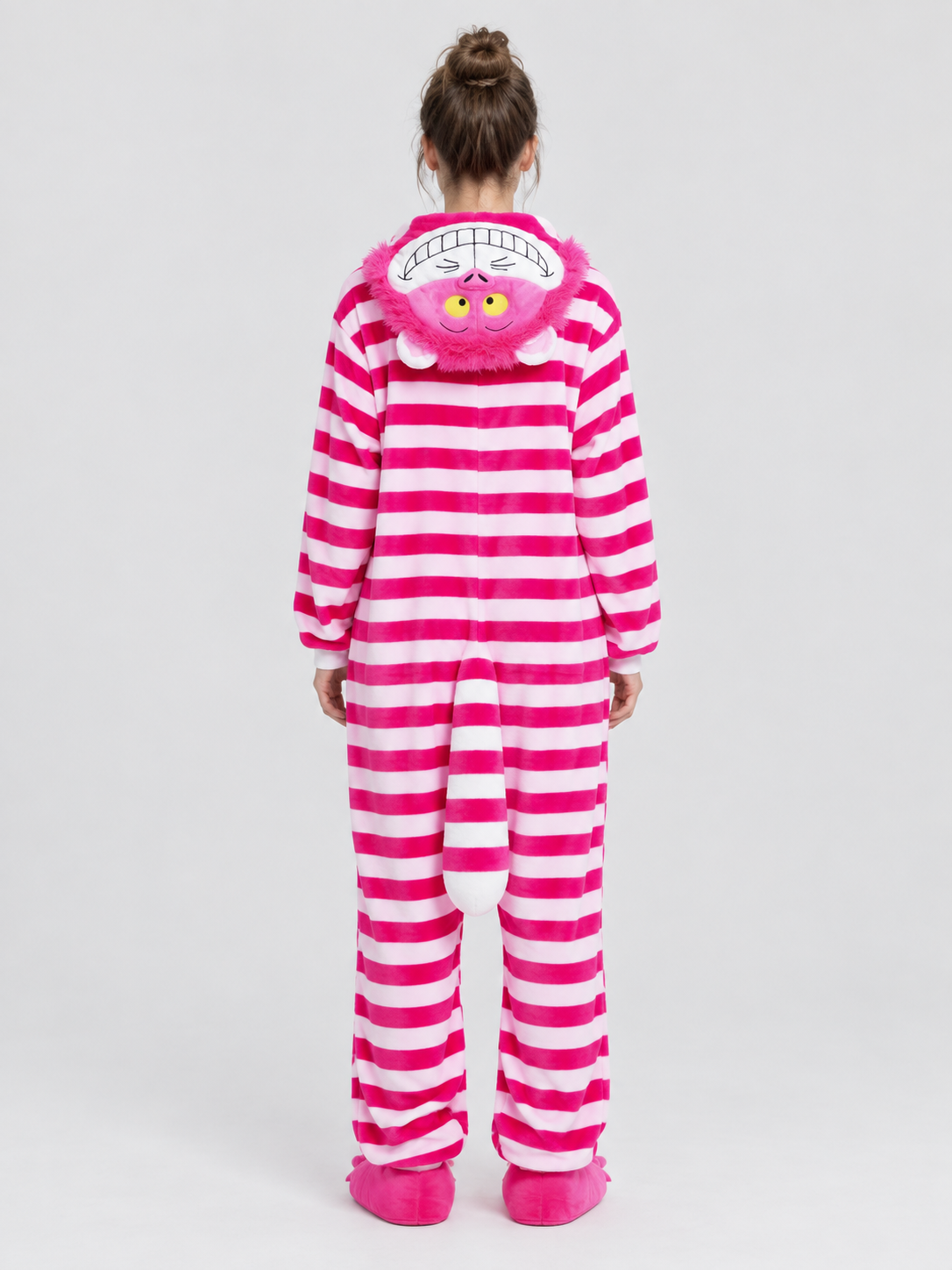 Striped Kigurumi Pajama with Animal Face on Hood