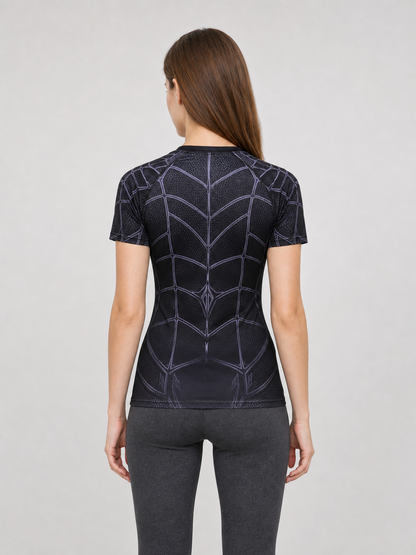 Web-Print Compression T-Shirt, Superhero Style