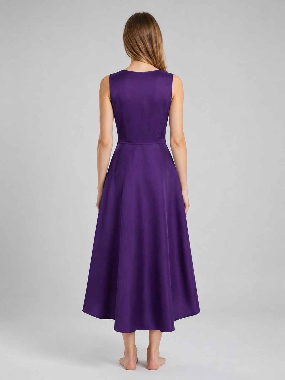 Purple Cosplay Dress with Black Lacing back view