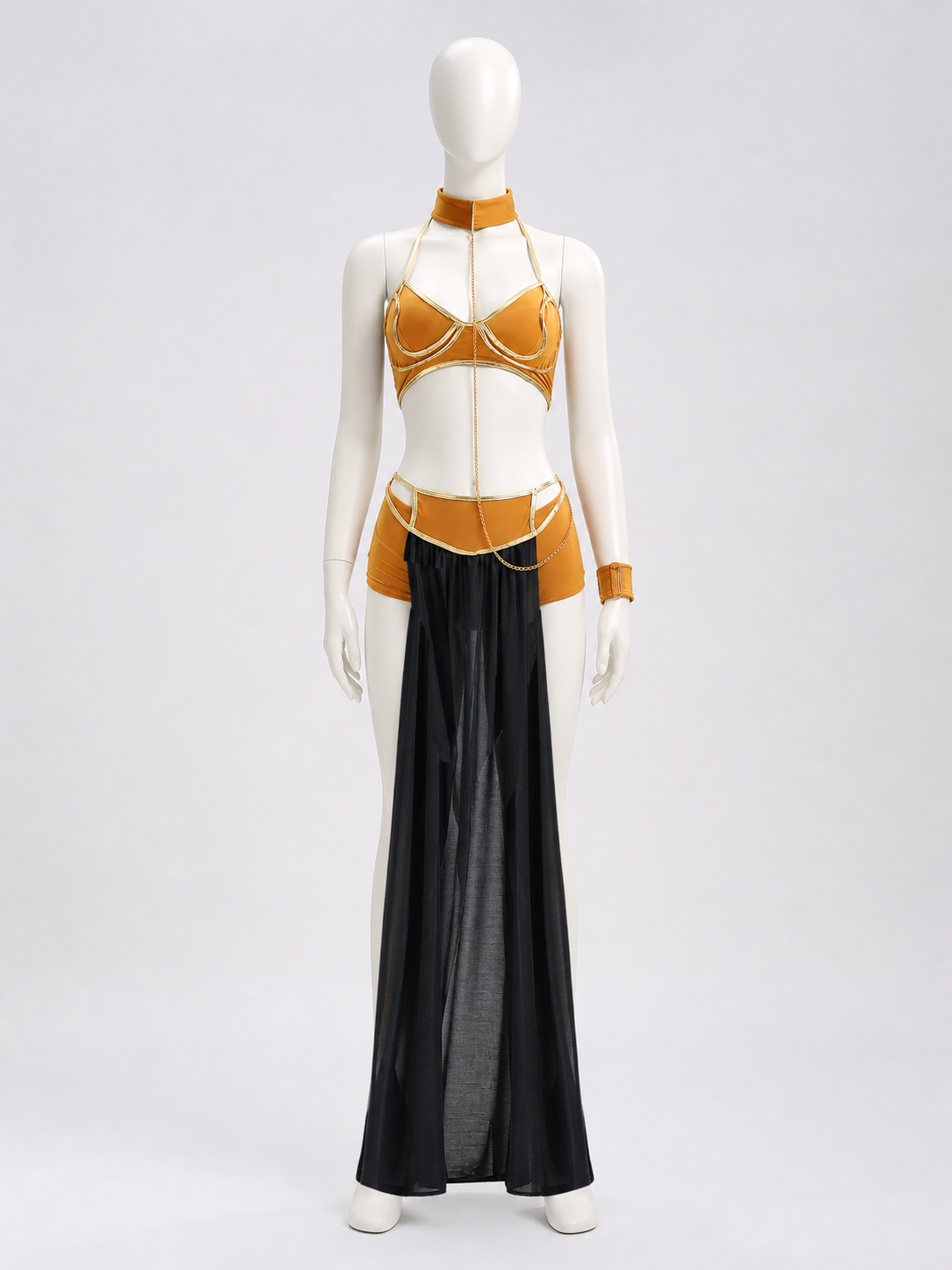 Cleopatra Costume with Chains and Long Skirt