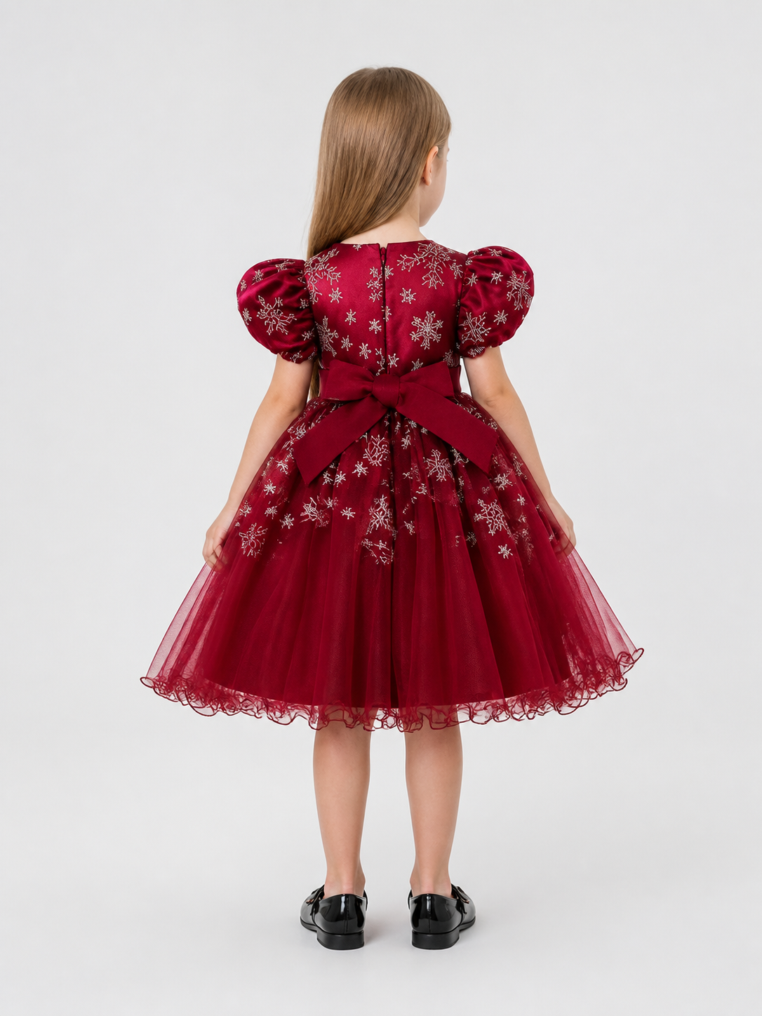 European-Style Tutu Dress with Puff Sleeves L2028XZ