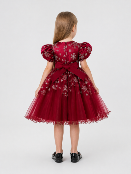 European-Style Tutu Dress with Puff Sleeves L2028XZ