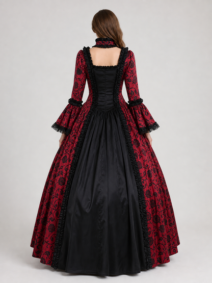 Gothic Victorian-Style Dress with Ruffles