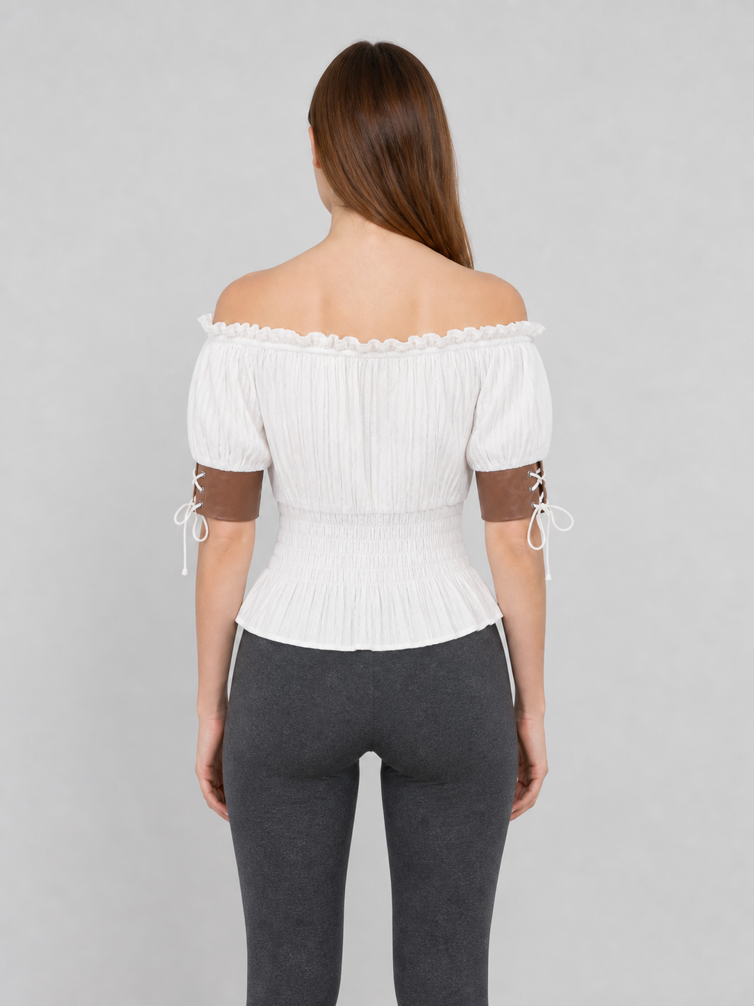 Off-the-Shoulder Blouse with Puff Sleeves