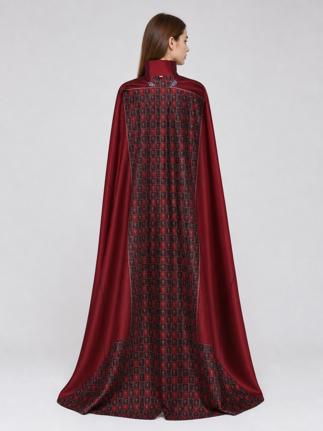 Red Cosplay Cloak with a High Collar