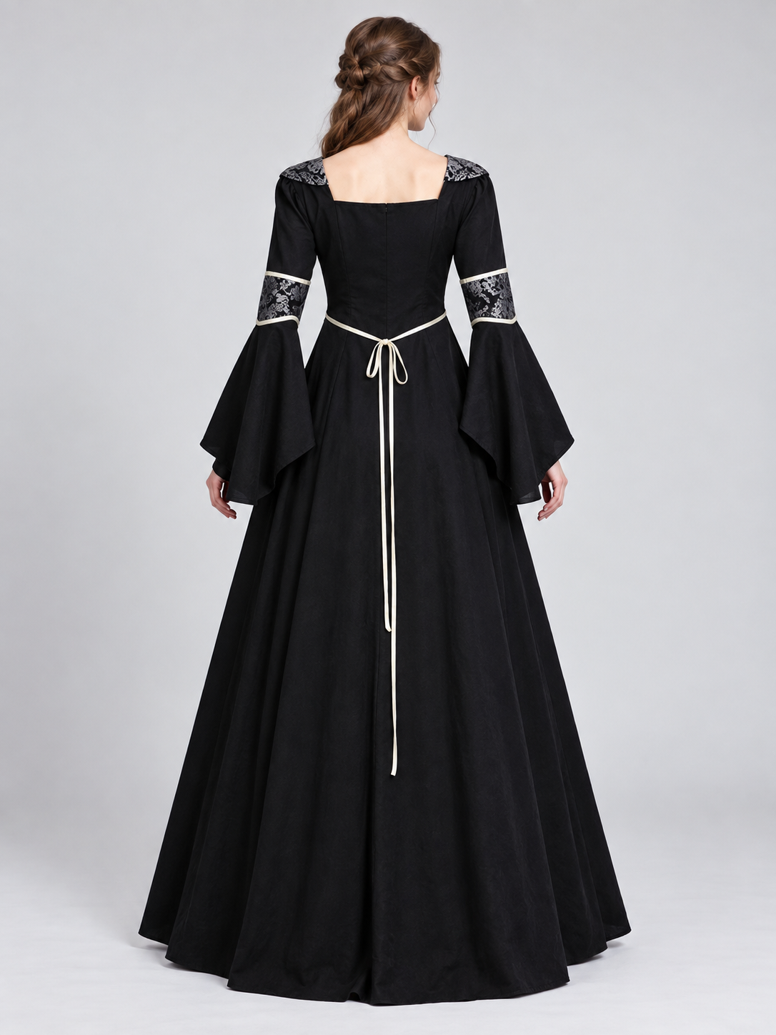 Medieval Gothic Dress with Long Sleeves