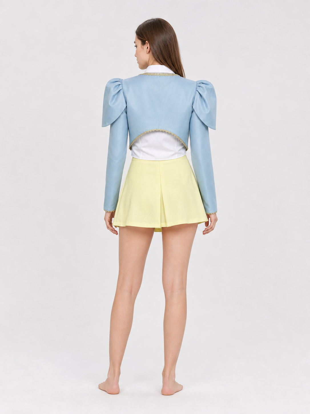 Poor Things Cosplay Costume: Blue Jacket and Jabot