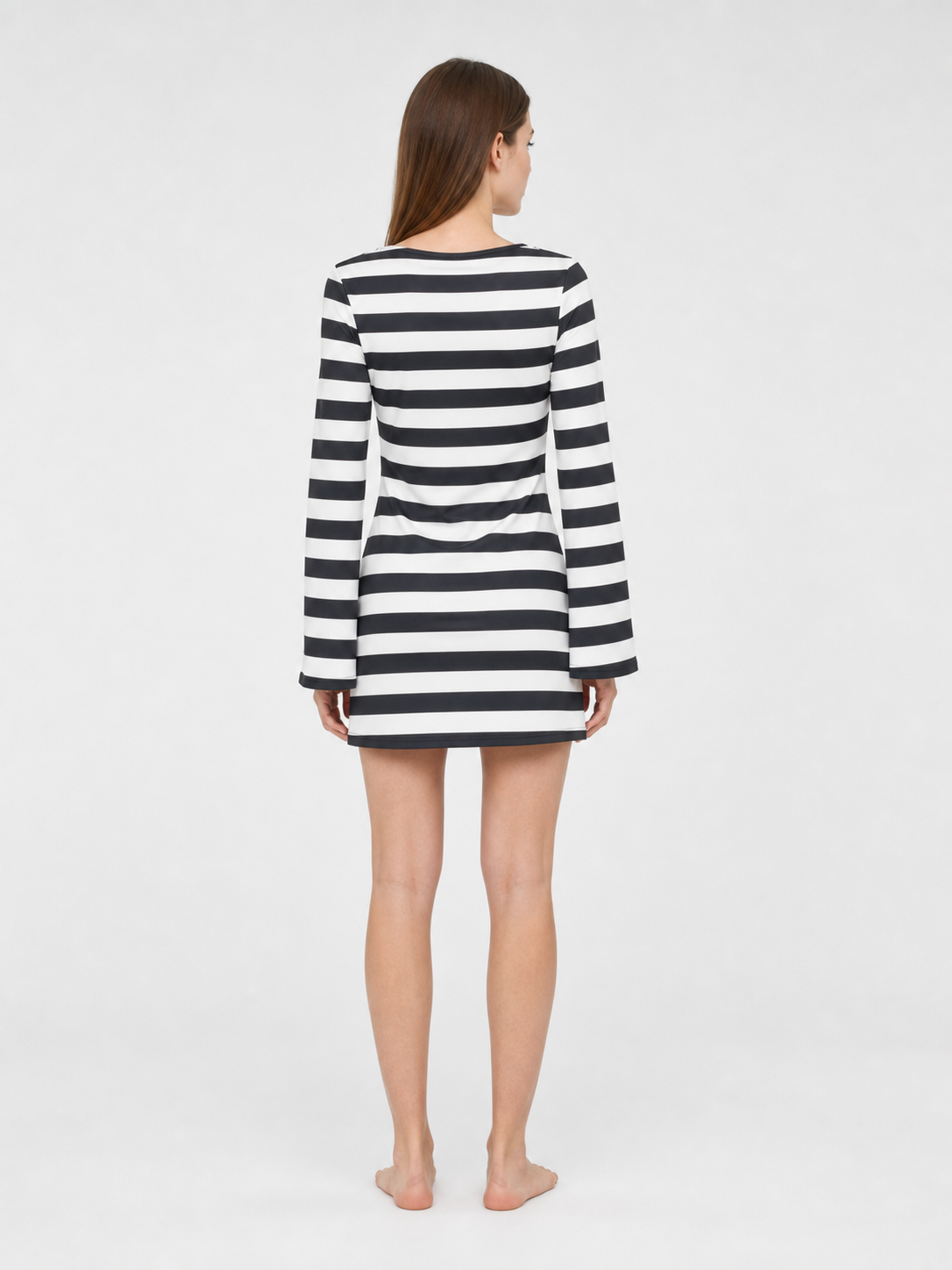 Masquerade Costume: Striped Dress with Cap