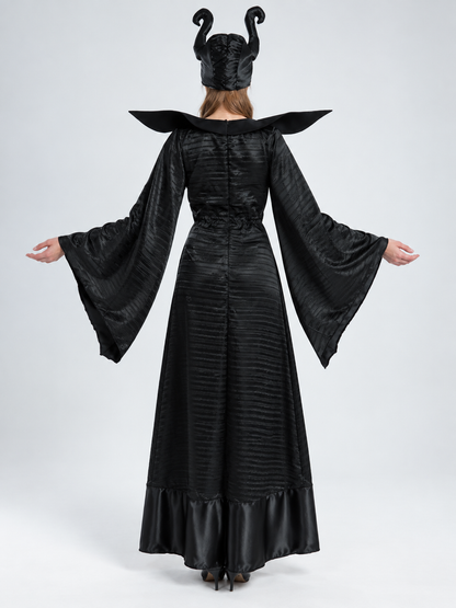 Vampire Costume: Black Dress, Horns
