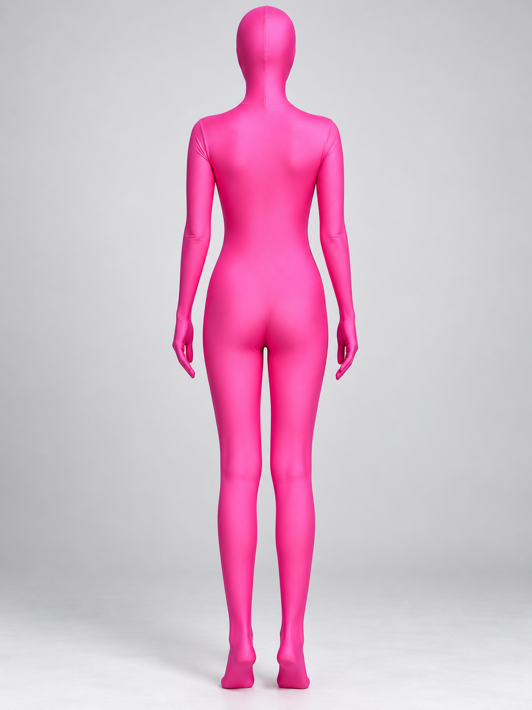 Bright Pink Fitted Hooded Bodysuit Costume