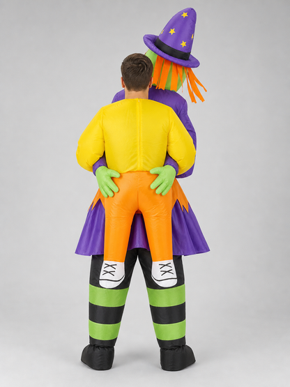 Inflatable Witch Costume with USB Fan