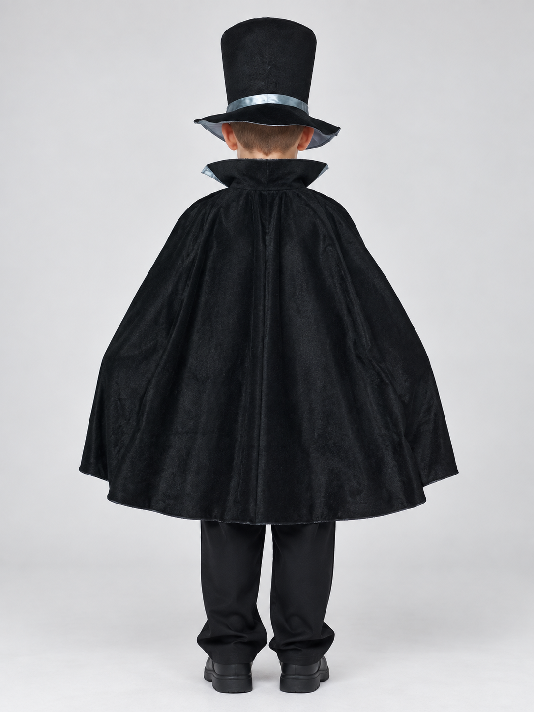 Kids' skeleton carnival costume with cape and top hat
