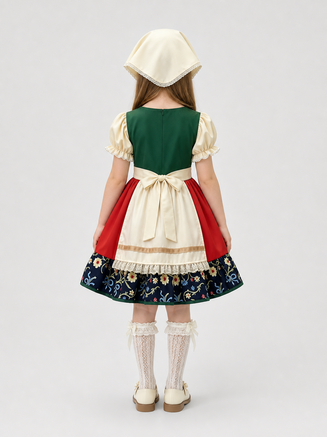 Bavarian-Style Carnival Dirndl Dress back view