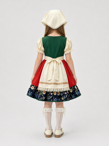 Bavarian-Style Carnival Dirndl Dress back view