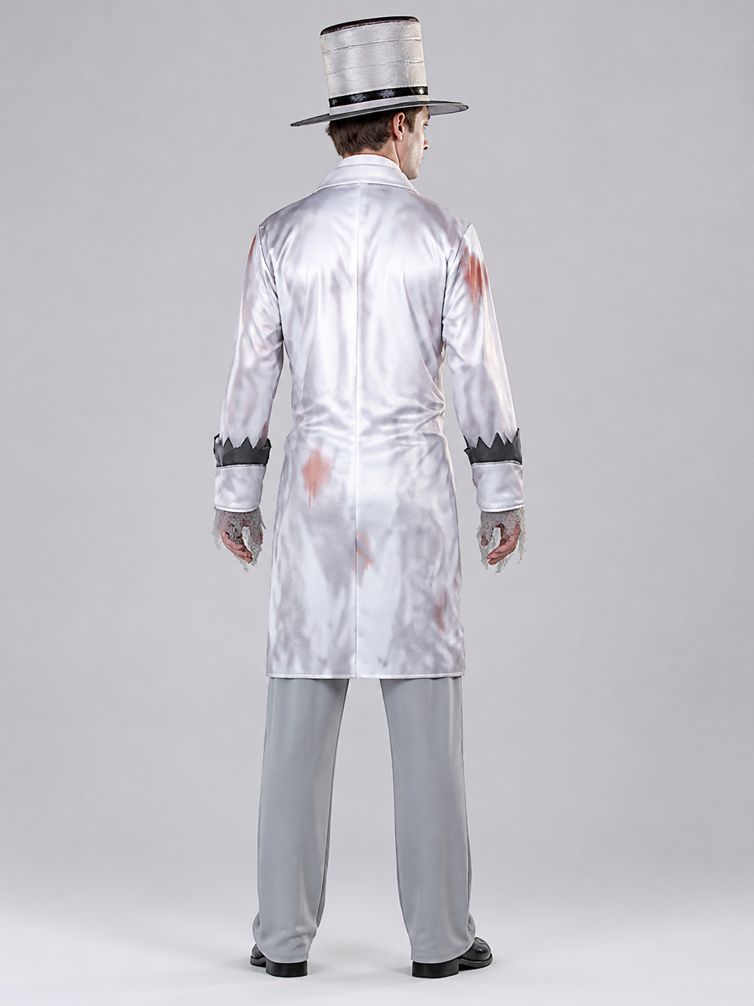Costume with Top Hat and Neck Accessory back view