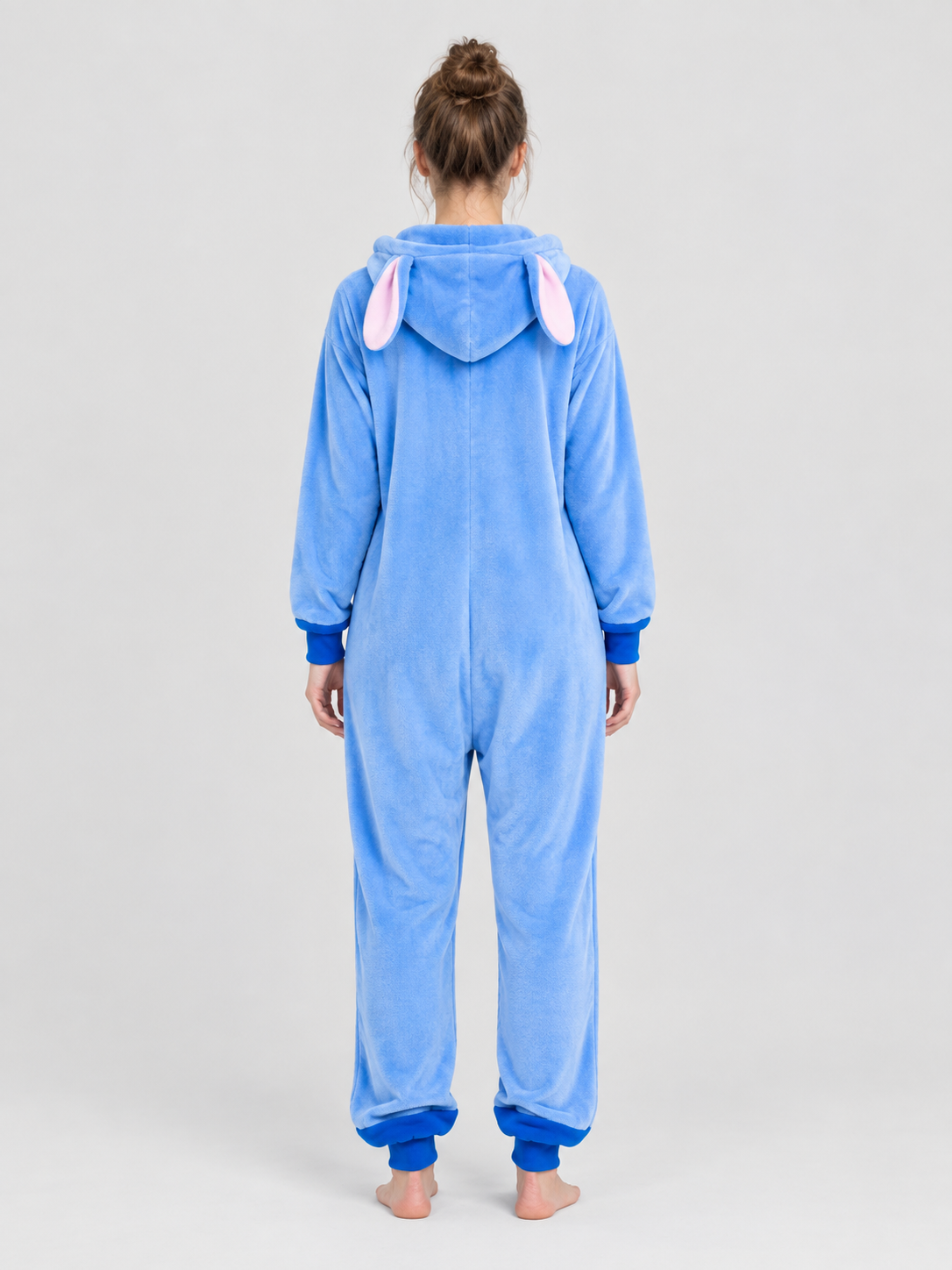 Blue Hooded Pajama Jumpsuit with Ears