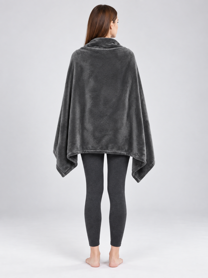 Electric Blanket Throw, Gray, Eight Heating Zones back view