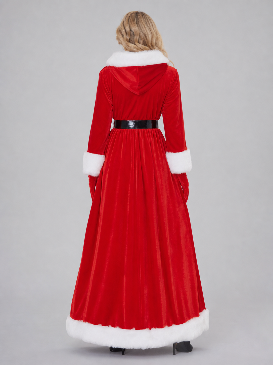 Holiday Costume with Hood and White Trim