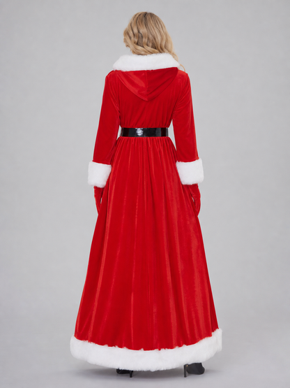 Holiday Costume with Hood and White Trim