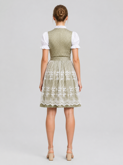 Bavarian-Style Dress with Lace and Lacing back view