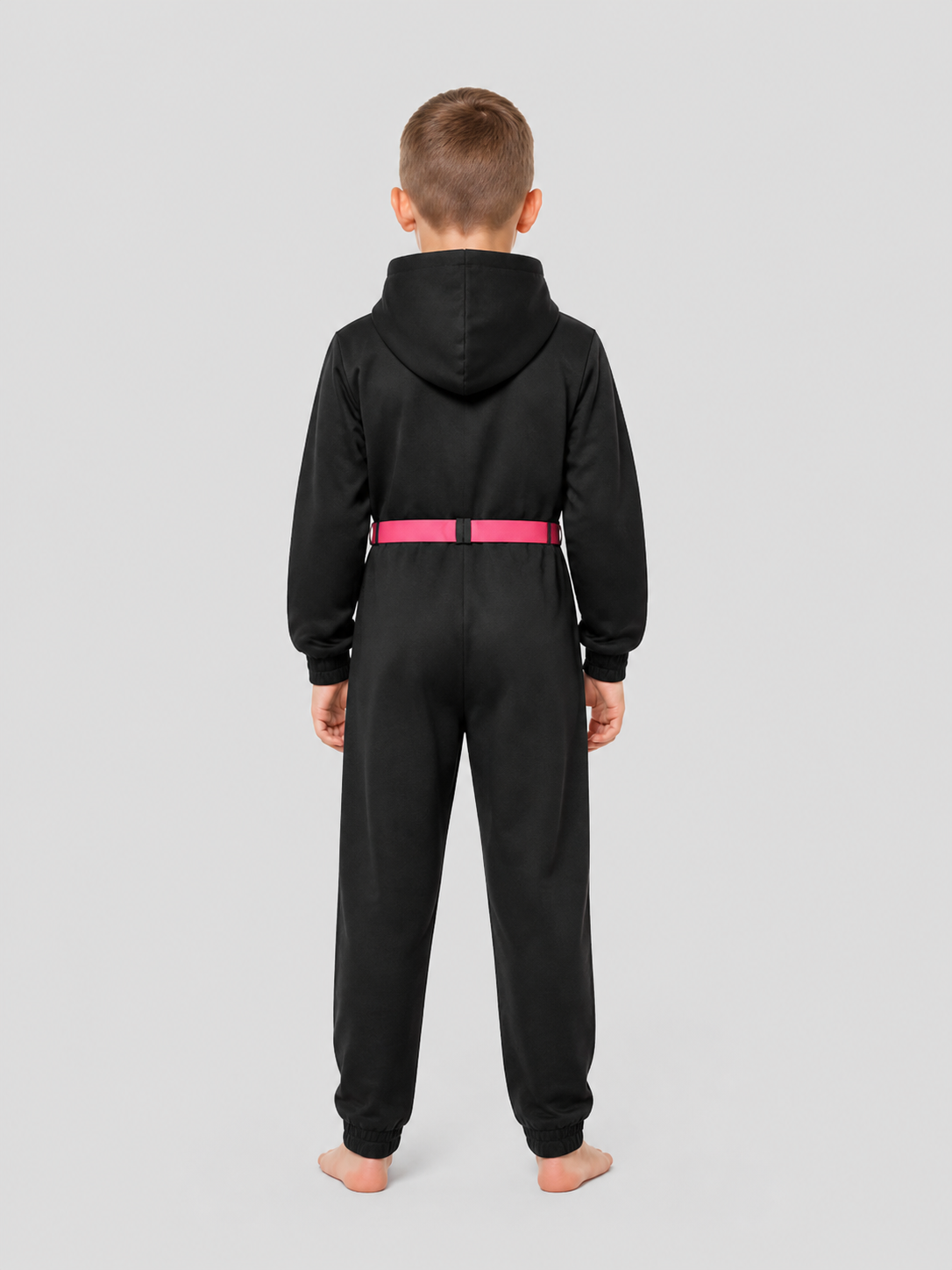 Money Heist Dali Cosplay Costume, Black Jumpsuit back view