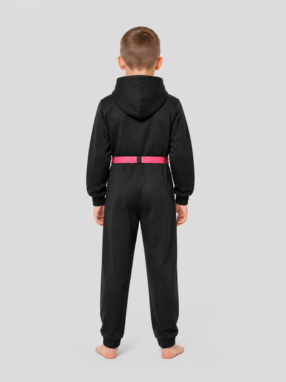 Money Heist Dali Cosplay Costume, Black Jumpsuit back view
