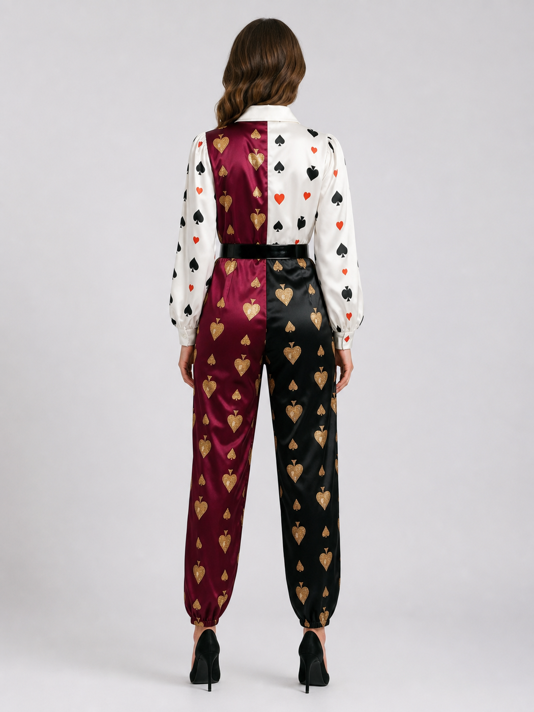 Cosplay Jumpsuit with Playing Card Suits