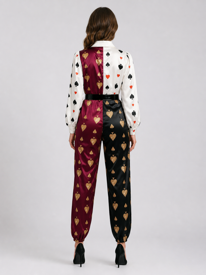 Cosplay Jumpsuit with Playing Card Suits