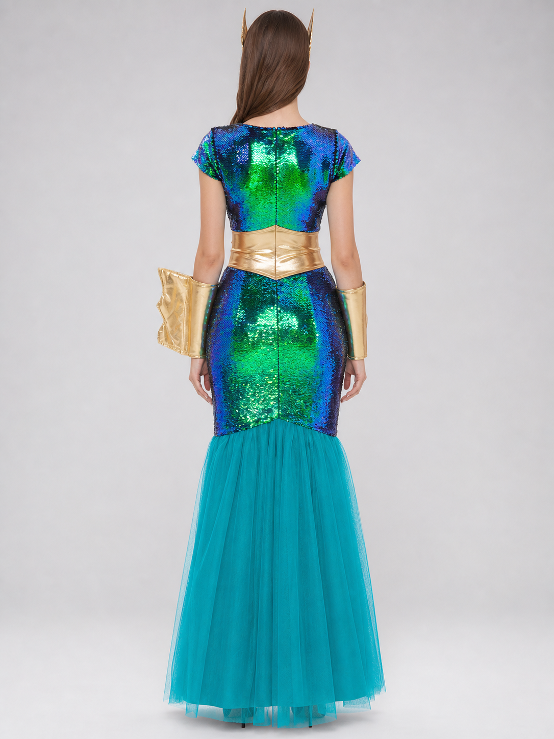 Sequin Cosplay Dress with V-Neck back view