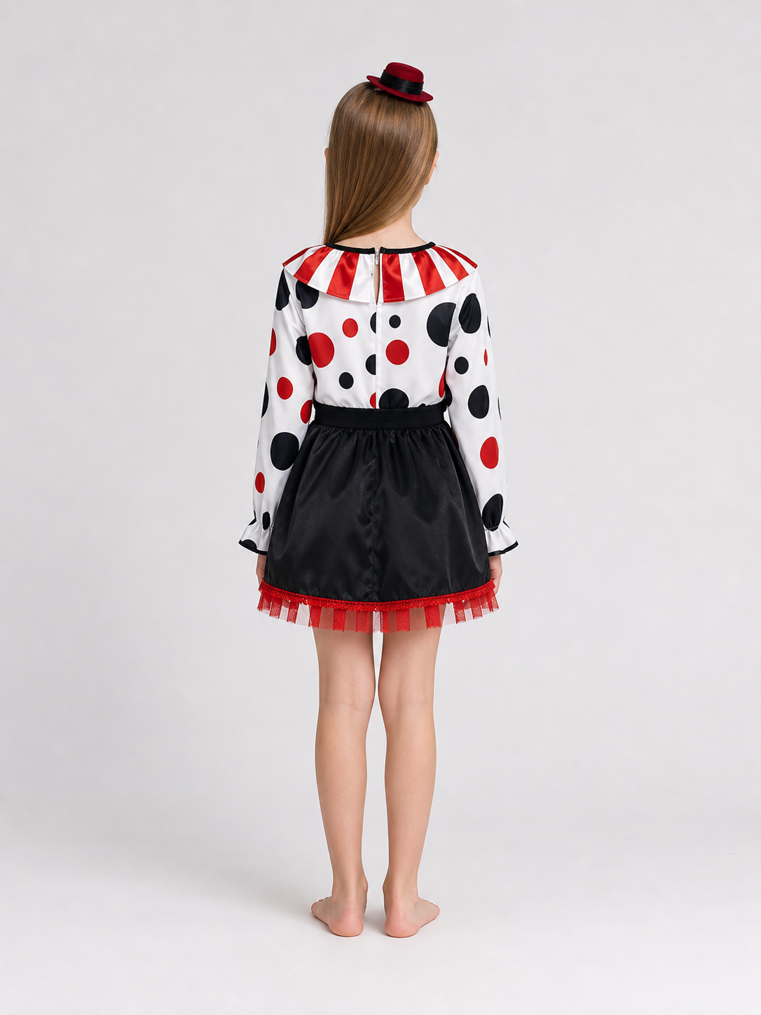 Children's Clown Costume with Skirt and Hat for Stage Performances