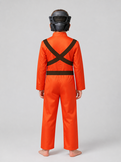 Lethal Company Cosplay Costume: Jumpsuit and Mask back view