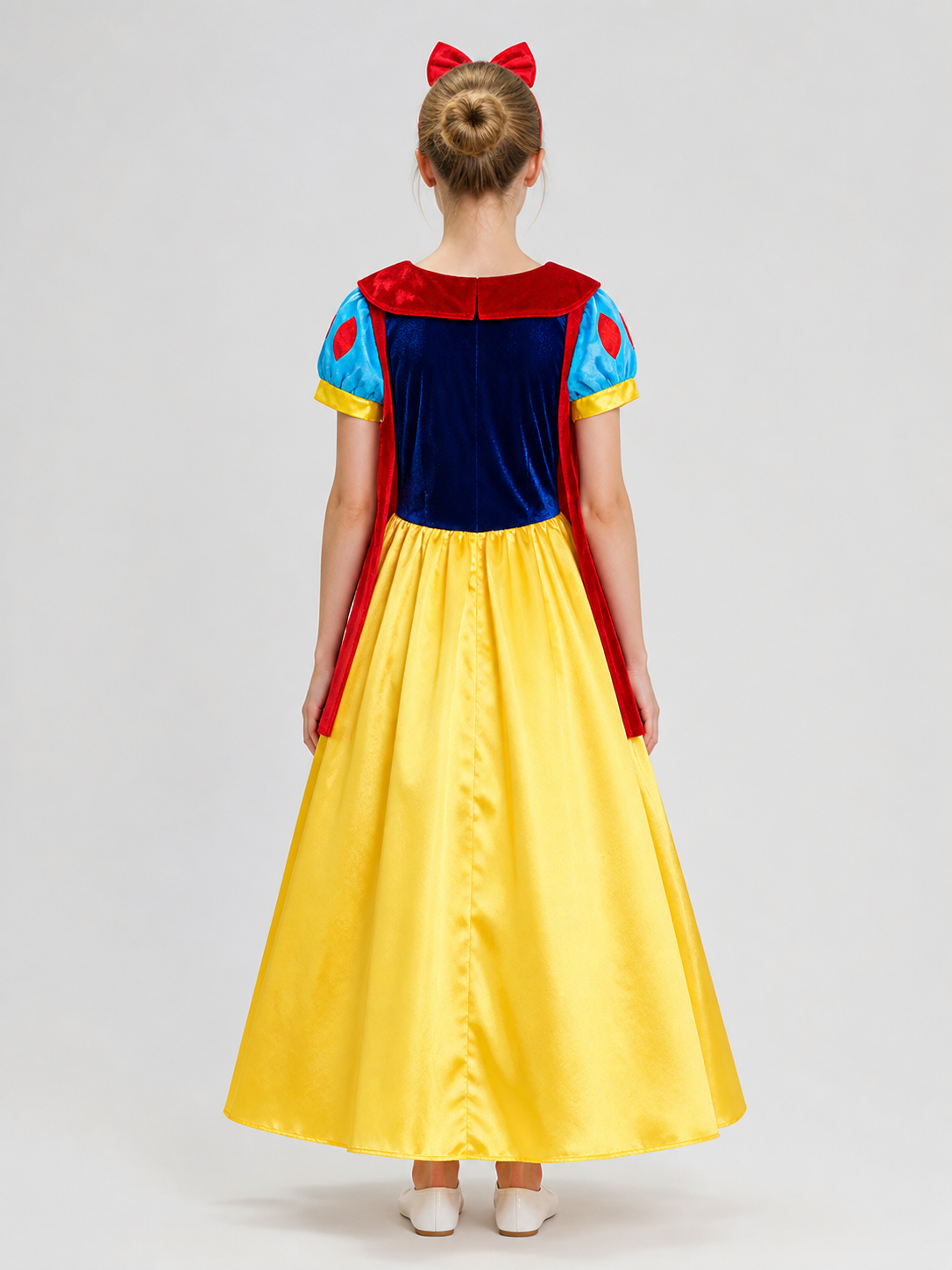Snow White Cosplay Costume, Dress and Headband back view