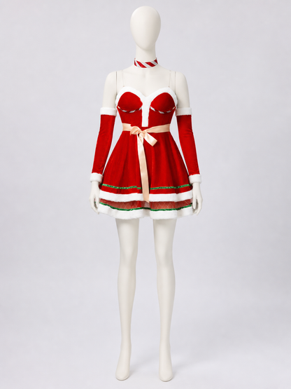 New Year's Costume Dress with Full Skirt and Trim