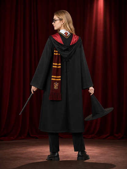 Hooded Wizard Robe with Hat for Cosplay back view
