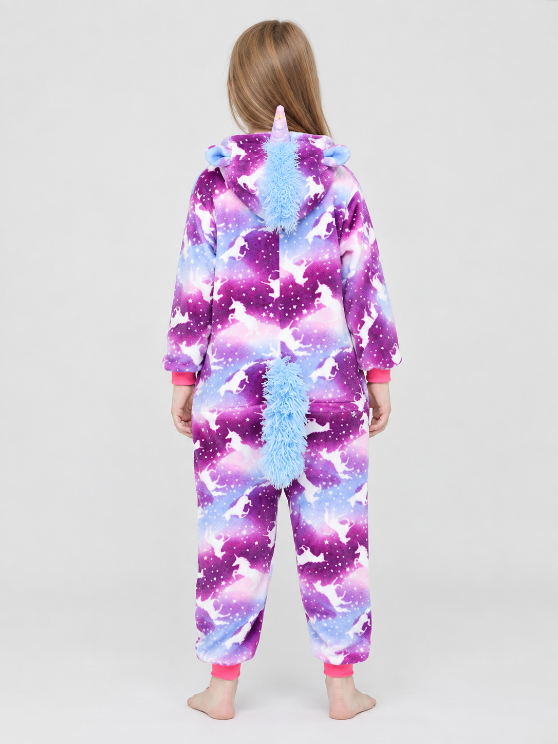 Kids' Hooded One-Piece Pajama with Horn and Tail