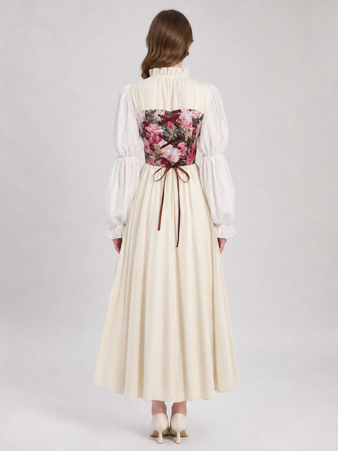 Vintage Medieval Ruffled Corset Dress