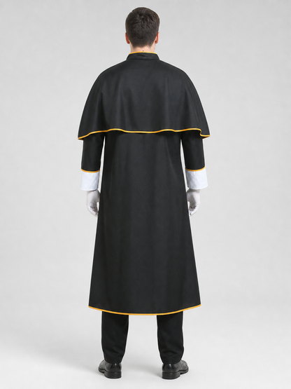 Priest costume with cross and cape