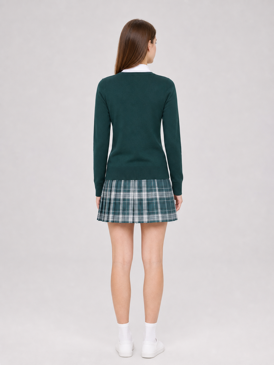 School Uniform Cosplay Costume: Cardigan, Shirt, and Skirt