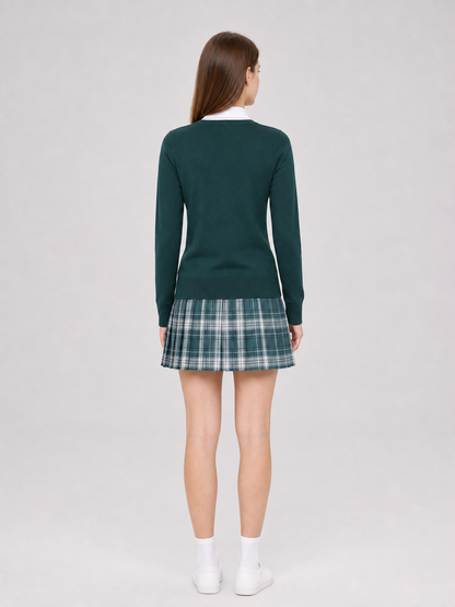 School Uniform Cosplay Costume: Cardigan, Shirt, and Skirt