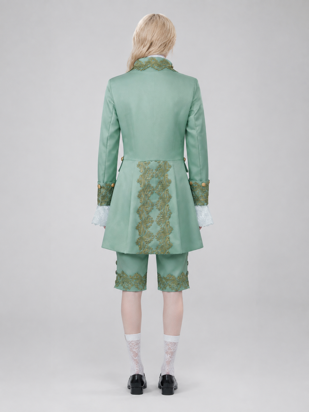 Light Green Prince-Style Cosplay Costume back view