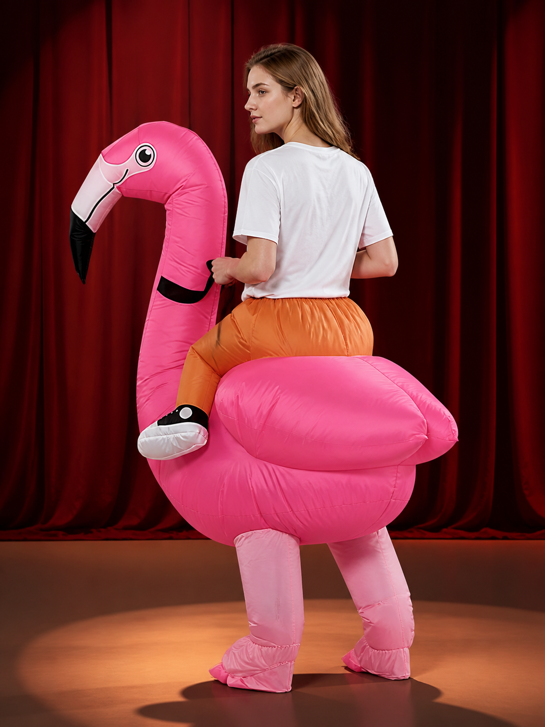 Funny Inflatable Flamingo Costume for Halloween Christmas back view