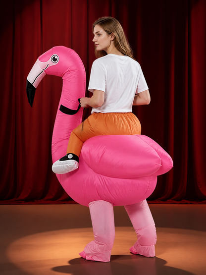 Funny Inflatable Flamingo Costume for Halloween Christmas back view