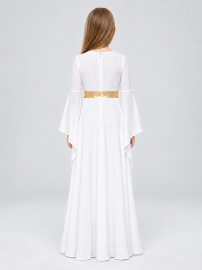 Kids' Carnival Dress with Asymmetrical Draping