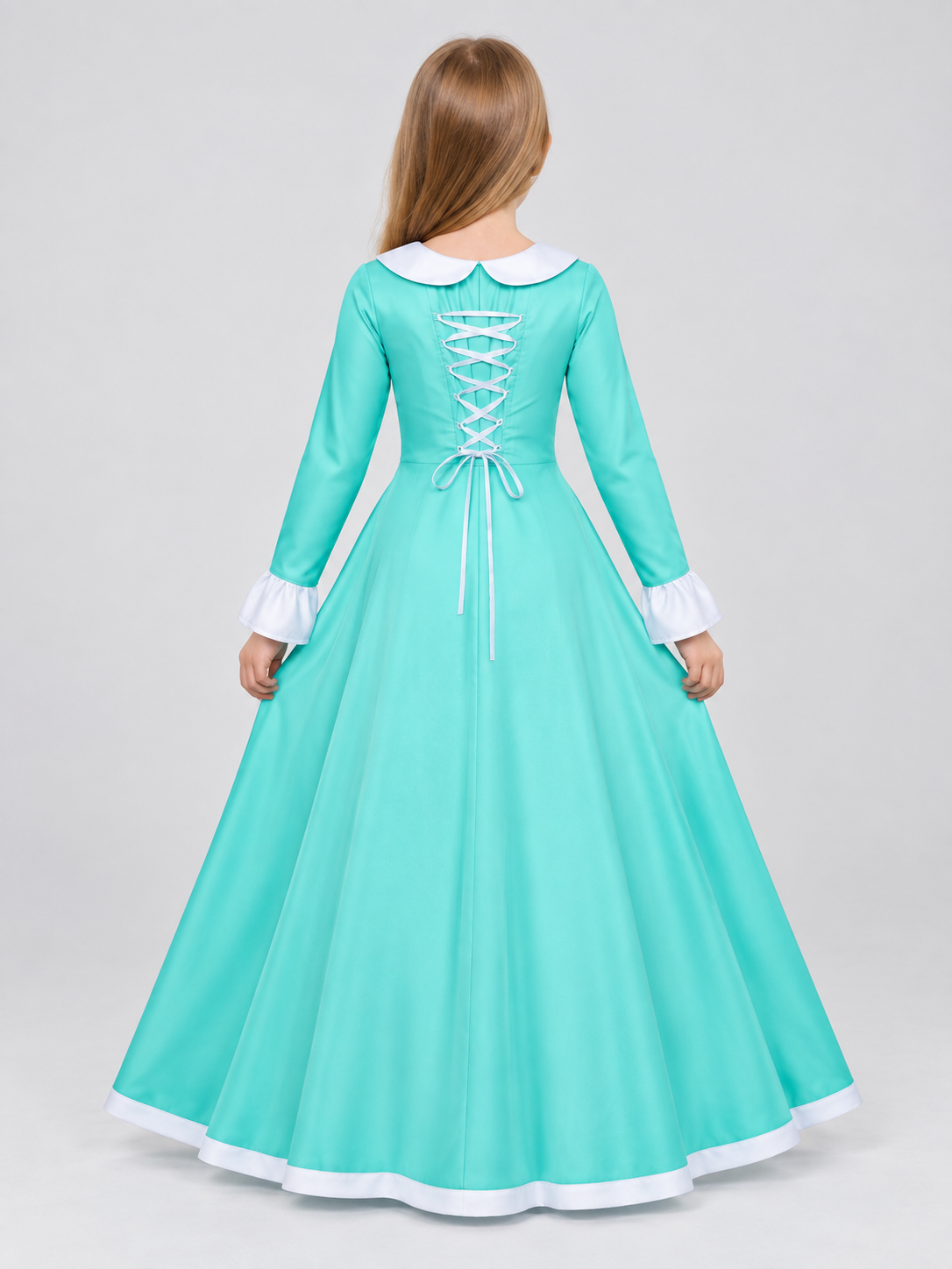 Turquoise Carnival Dress with Star Brooch back view