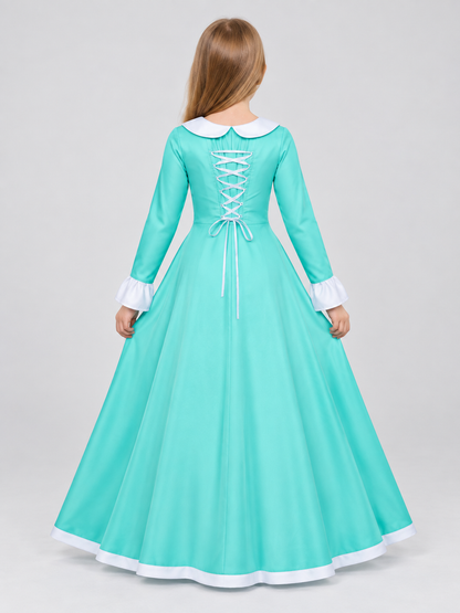Turquoise Carnival Dress with Star Brooch back view
