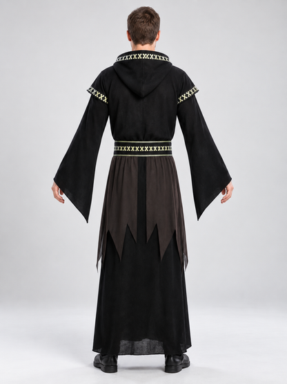 Dark Wizard Costume with Hood and Belt