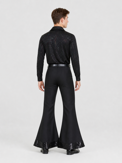 Retro disco costume: shirt and bell-bottom pants