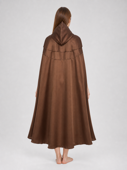 Brown Viking Hooded Cloak Cape