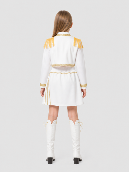 Children's Demon Hunter Costume, White and Gold back view